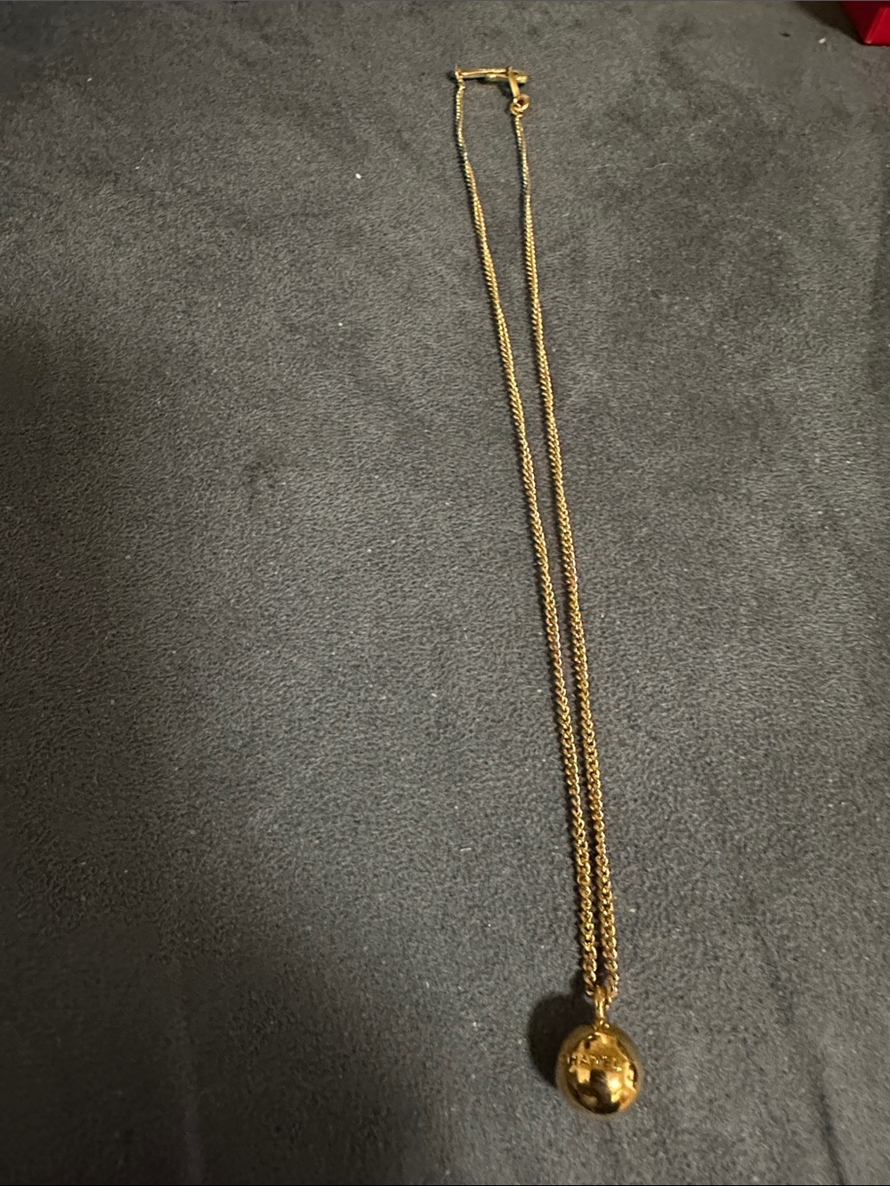 CHANEL Gold Tone Globe Pendant Necklace - Picture 4 of 9